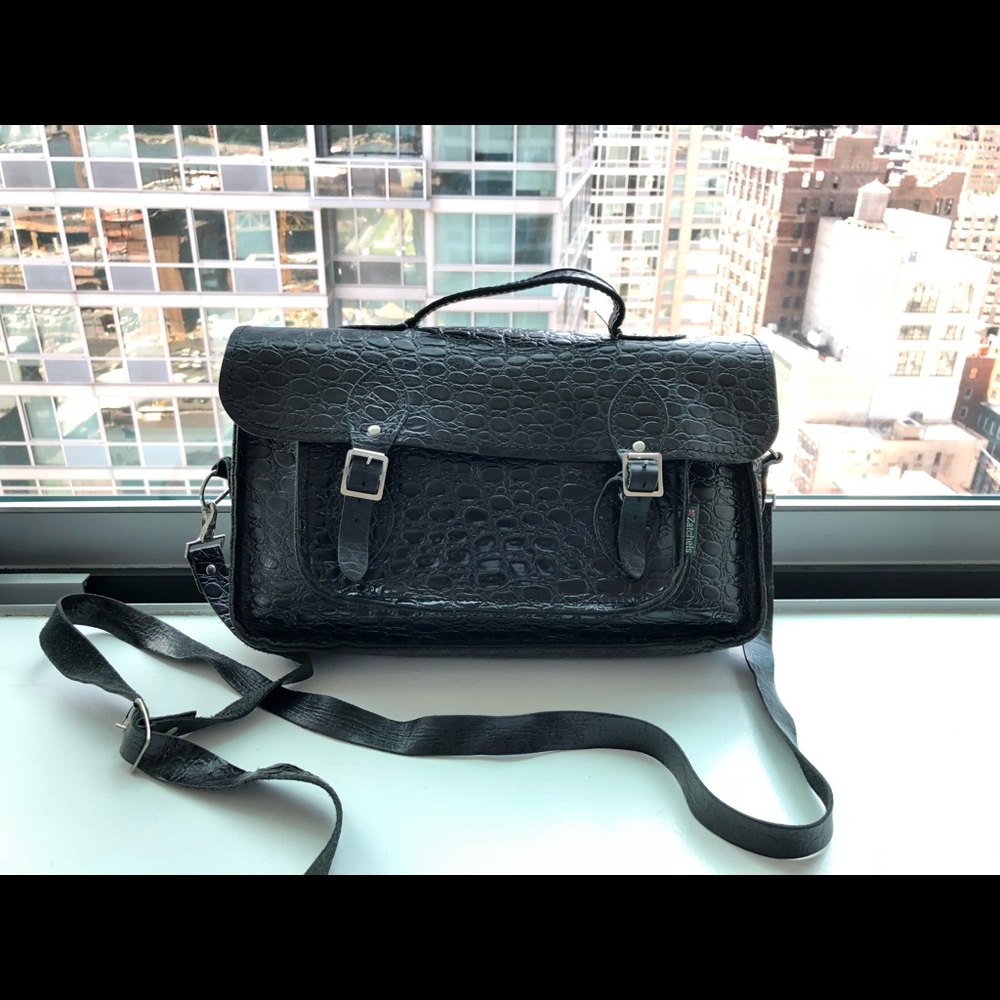 Zatchels Oxford Leather Croc Satchel